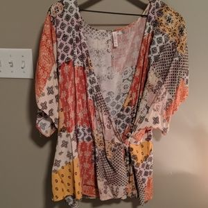 🍊Boho wrap blouse